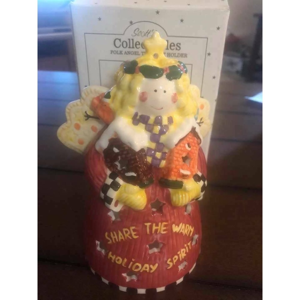 Scotts Collectables Folk Angel Tealight Holder